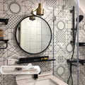 Miroir mural décoratif rond pour salle de bains, style Nordique, métal fer 30 cm - IVOIRART.COM