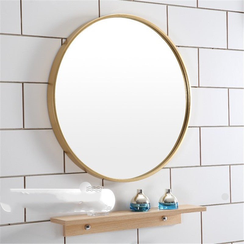 Miroir mural décoratif rond pour salle de bains, style Nordique, métal fer 30 cm - IVOIRART.COM