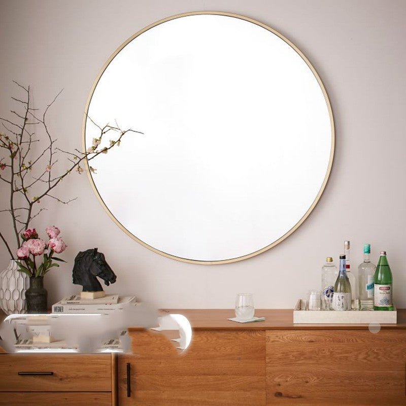Miroir mural décoratif rond pour salle de bains, style Nordique, métal fer 30 cm - IVOIRART.COM