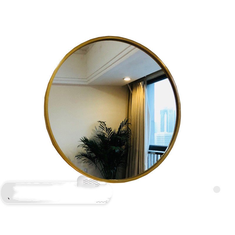 Miroir mural décoratif rond pour salle de bains, style Nordique, métal fer 30 cm - IVOIRART.COM