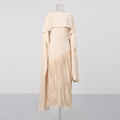 Misty Purple Asymmetrical Fringe Cloak-Style Evening Gown Long Dress - IVOIRART.COM