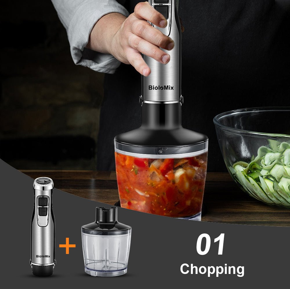 Mixeur plongeant multifonctions Biolomix en acier inoxydable, 1100-1200W - IVOIRART.COM