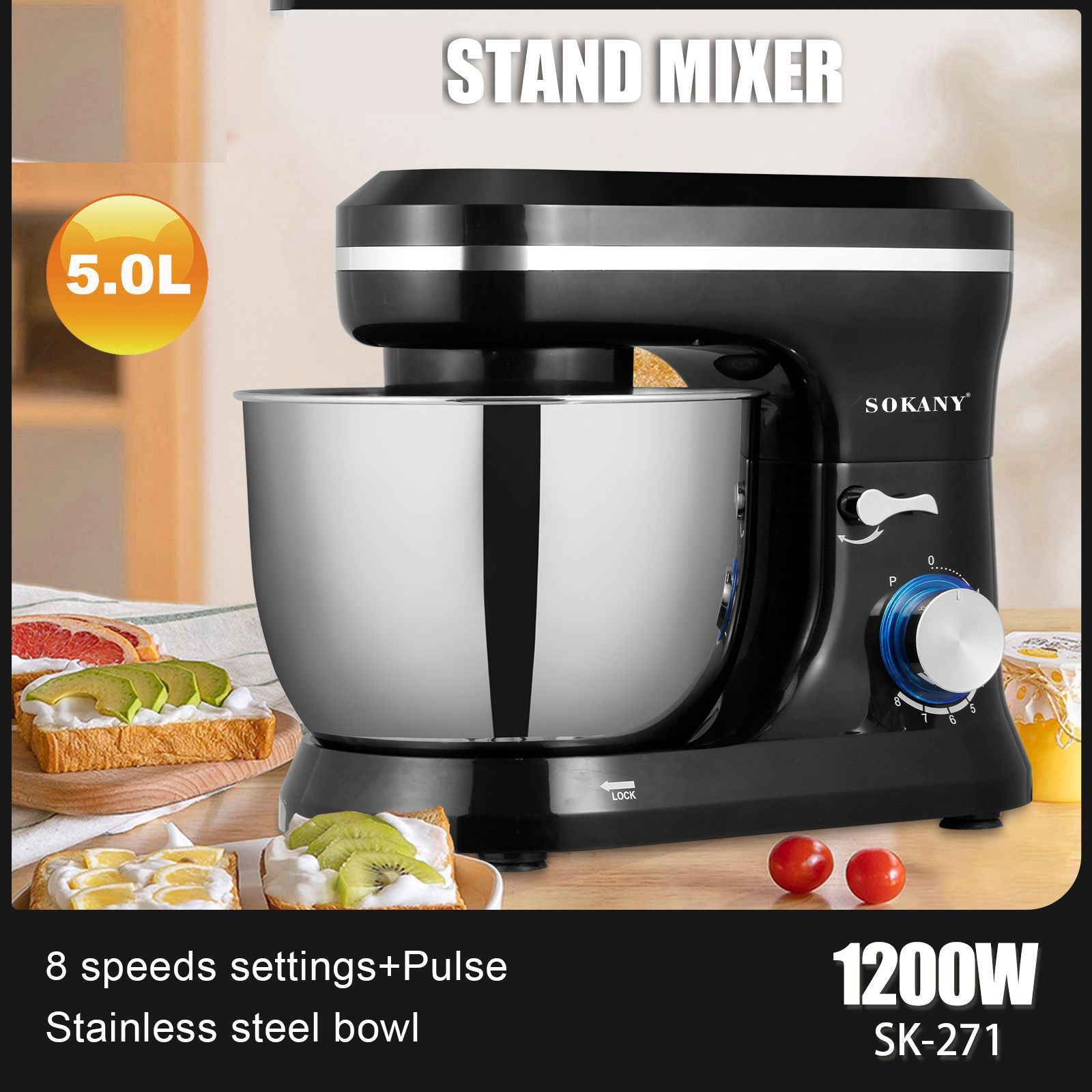 Mixeur sur socle Chef pour crème, batteur d'œufs multifonction 3 vitesses - IVOIRART.COM
