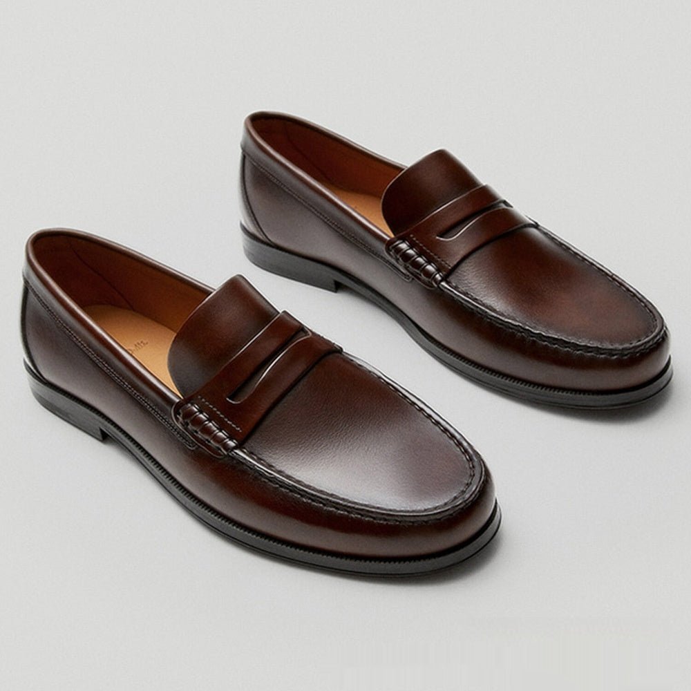 Mocassin rétro en cuir de veau pour homme, fait main résistant à l'usure élégant - IVOIRART.COM