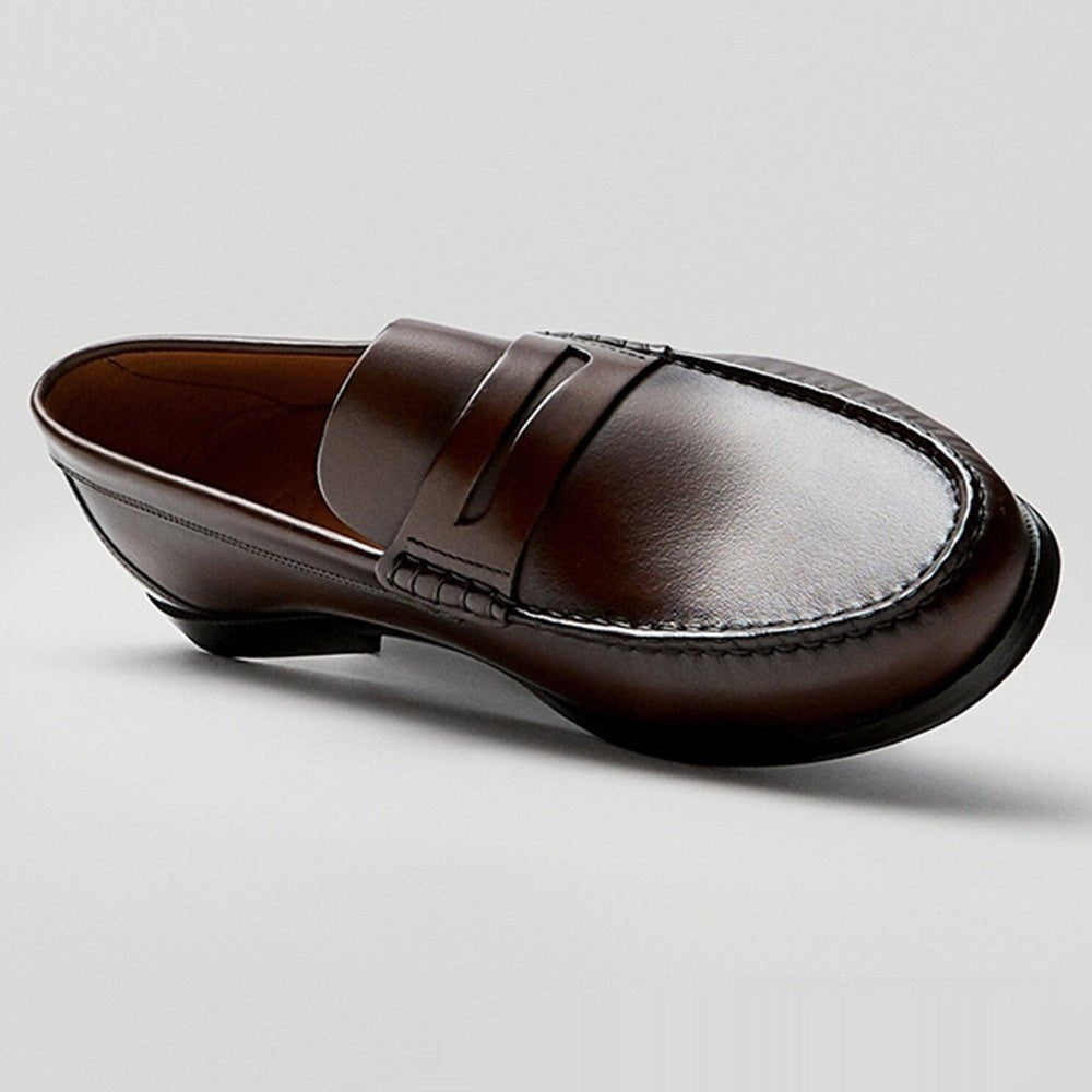 Mocassin rétro en cuir de veau pour homme, fait main résistant à l'usure élégant - IVOIRART.COM