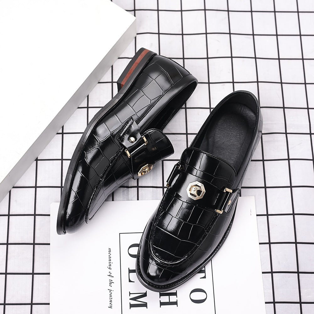 Mocassins décontractés à carreaux pour homme grande taille en PU antidérapant et - IVOIRART.COM