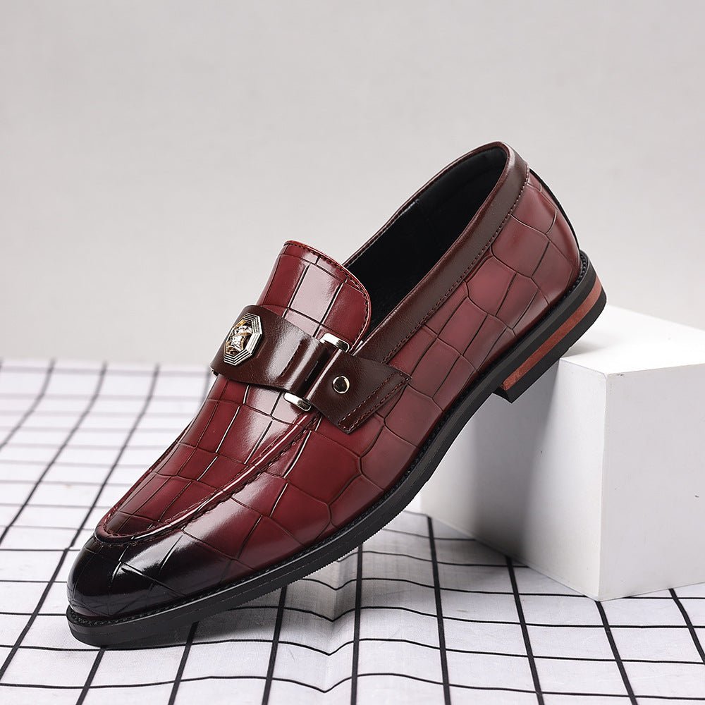 Mocassins décontractés à carreaux pour homme grande taille en PU antidérapant et - IVOIRART.COM
