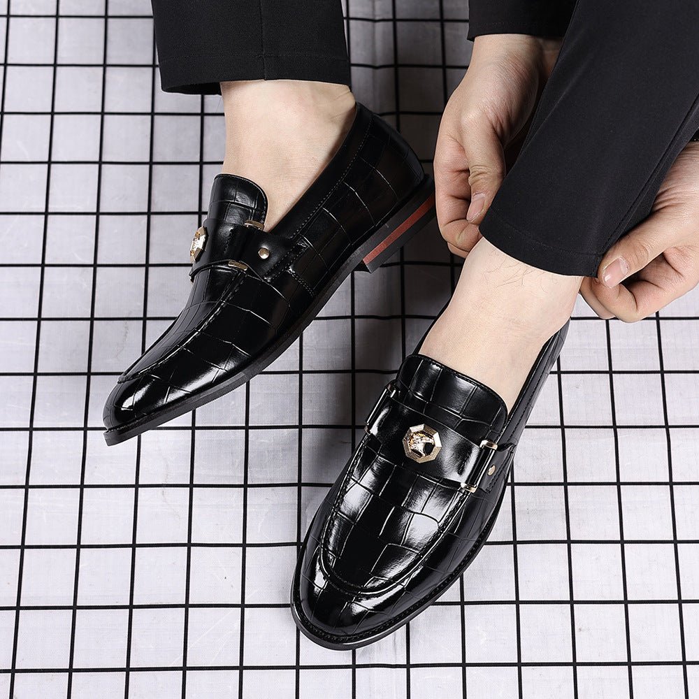 Mocassins décontractés à carreaux pour homme grande taille en PU antidérapant et - IVOIRART.COM