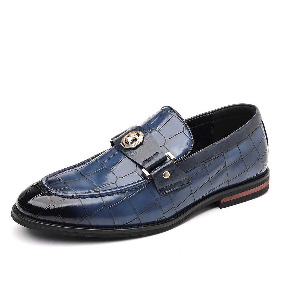 Mocassins décontractés à carreaux pour homme grande taille en PU antidérapant et - IVOIRART.COM