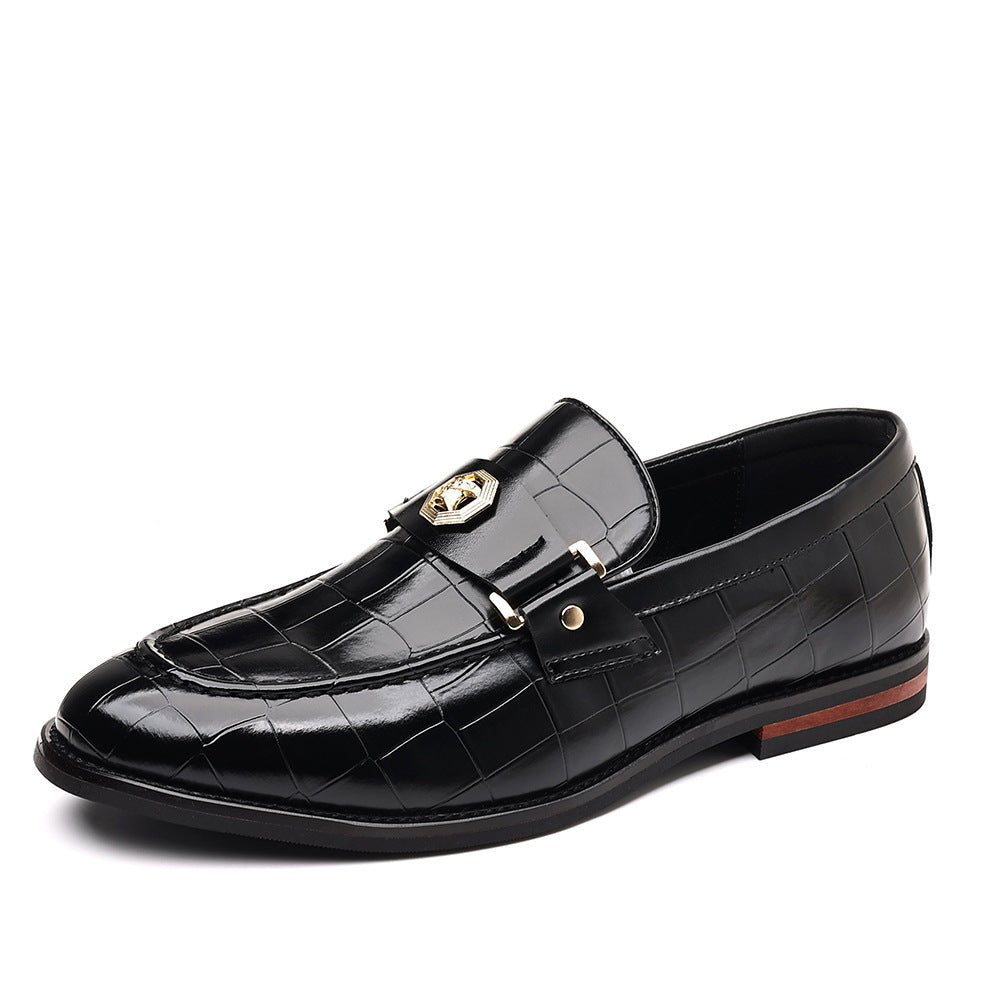 Mocassins décontractés à carreaux pour homme grande taille en PU antidérapant et - IVOIRART.COM