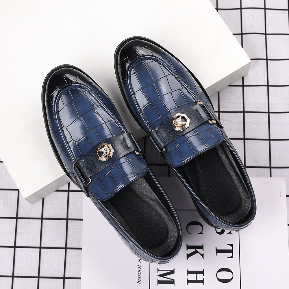 Mocassins décontractés à carreaux pour homme grande taille en PU antidérapant et - IVOIRART.COM