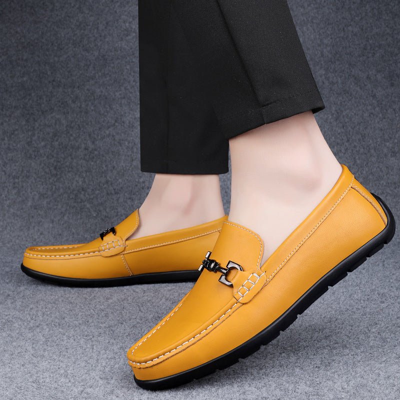 Mocassins décontractés pour homme en cuir split, semelle souple et antidérapante - IVOIRART.COM