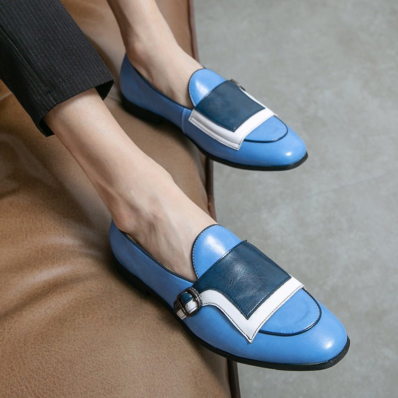 Mocassins en cuir pour homme Personality Trendy- Semelle en caoutchouc résistante - IVOIRART.COM