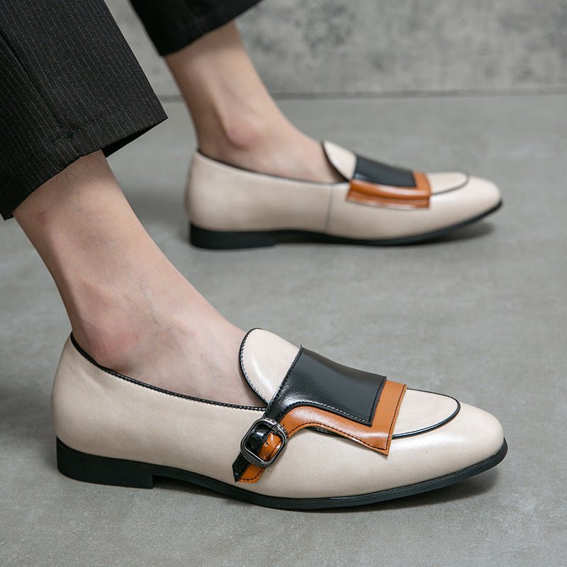 Mocassins en cuir pour homme Personality Trendy- Semelle en caoutchouc résistante - IVOIRART.COM
