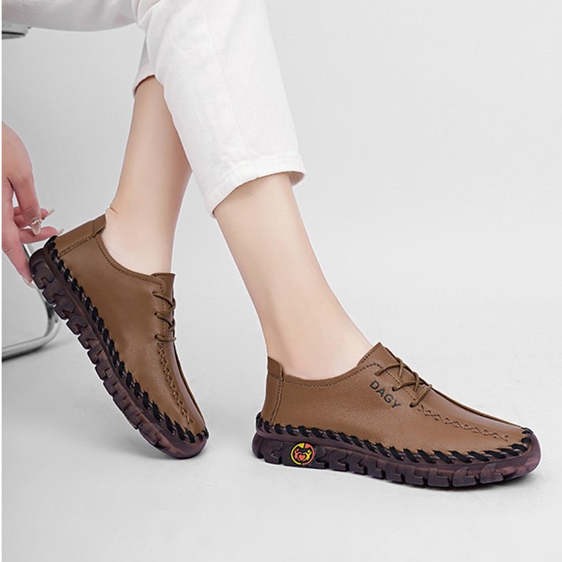 Mocassins Femmes Chaussures Plates en Cuir Doux Confortables Élégantes - IVOIRART.COM