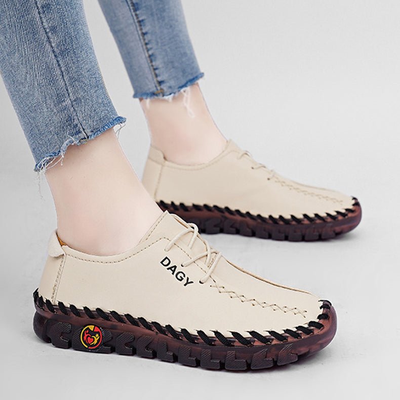 Mocassins Femmes Chaussures Plates en Cuir Doux Confortables Élégantes - IVOIRART.COM