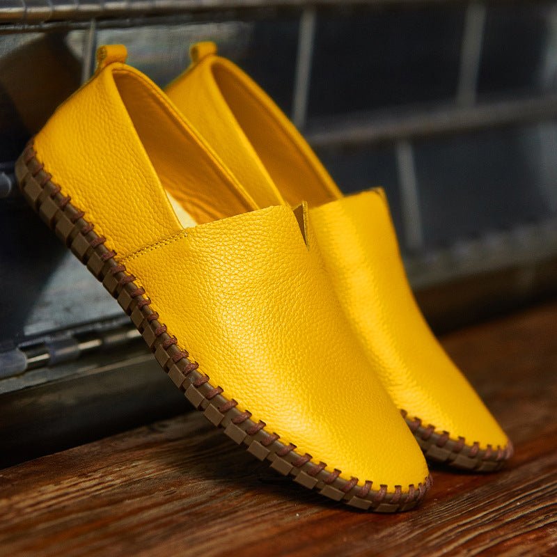 Mocassins Gommino en cuir pleine fleur pour homme— slip-on élégants confortables - IVOIRART.COM