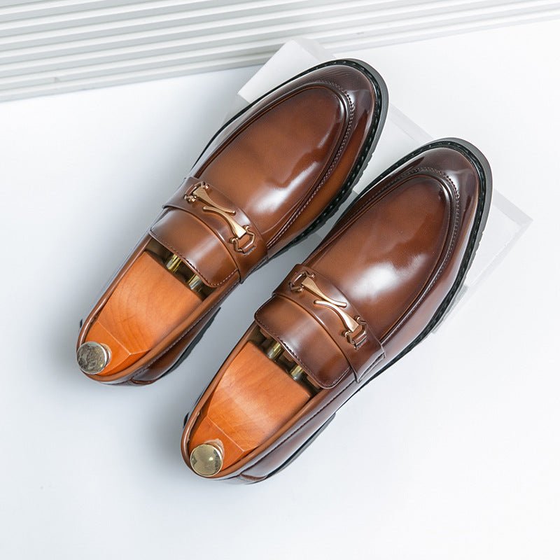Mocassins homme à enfiler, talon bas 1-3cm, PU, semelle caoutchouc style British - IVOIRART.COM