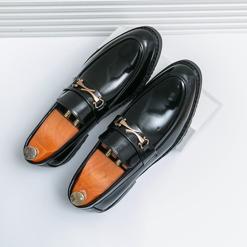 Mocassins homme à enfiler, talon bas 1-3cm, PU, semelle caoutchouc style British - IVOIRART.COM