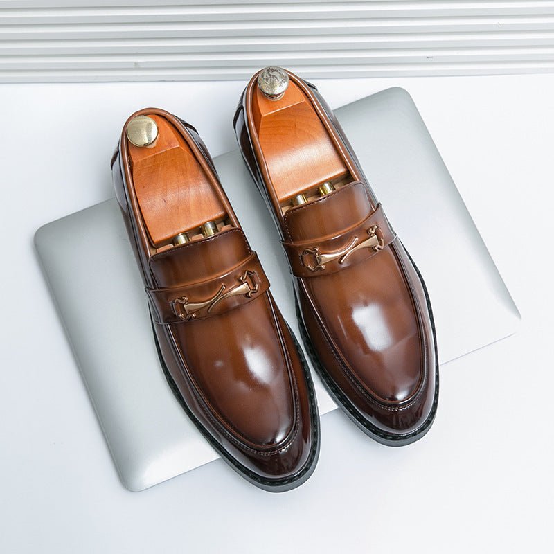 Mocassins homme à enfiler, talon bas 1-3cm, PU, semelle caoutchouc style British - IVOIRART.COM