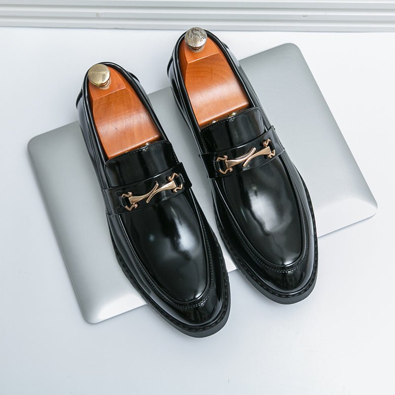 Mocassins homme à enfiler, talon bas 1-3cm, PU, semelle caoutchouc style British - IVOIRART.COM
