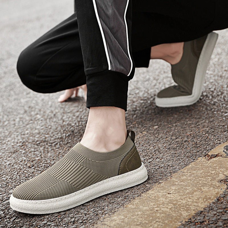 Mocassins Homme à Tige en Maille Flyknit avec Design Sans Lacets Confortable - IVOIRART.COM
