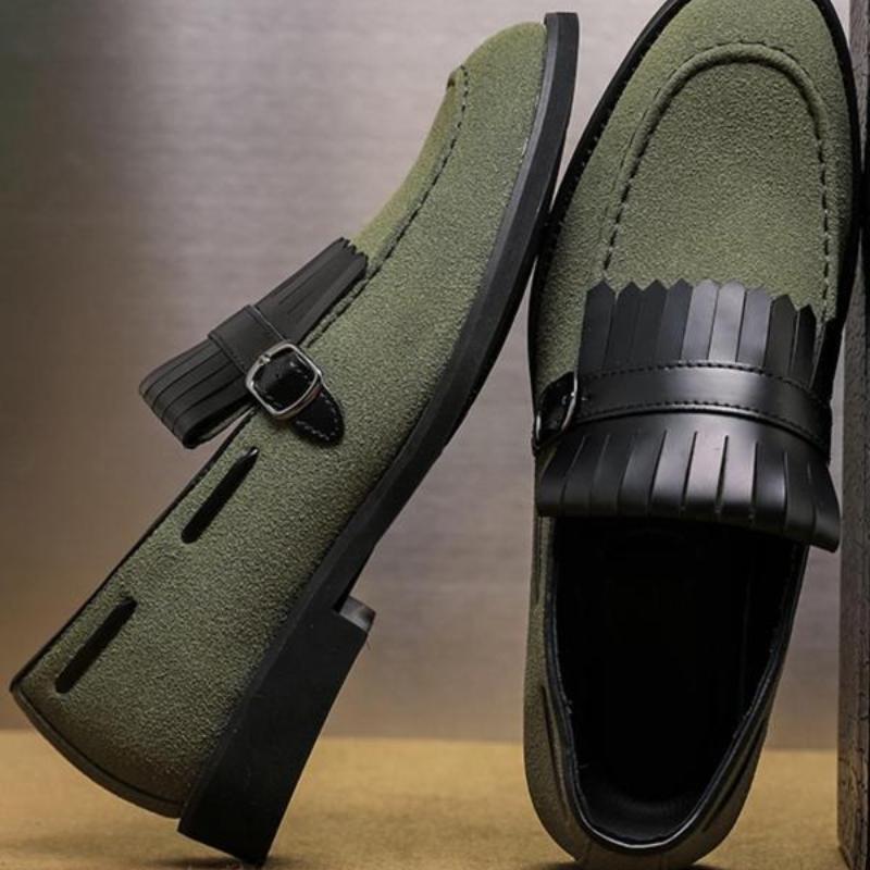 Mocassins homme uni à pampilles, dessus denim, bout pointu, semelle plastique 47 - IVOIRART.COM