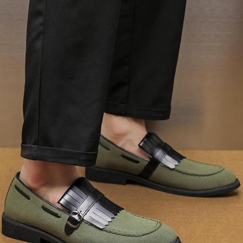 Mocassins homme uni à pampilles, dessus denim, bout pointu, semelle plastique 47 - IVOIRART.COM