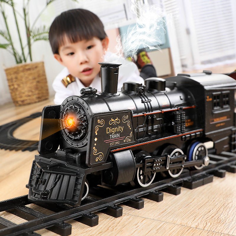 Modèle classique de simulation d'orbite avec base noire, 3 wagons et accessoires - IVOIRART.COM