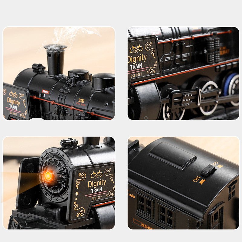 Modèle classique de simulation d'orbite avec base noire, 3 wagons et accessoires - IVOIRART.COM