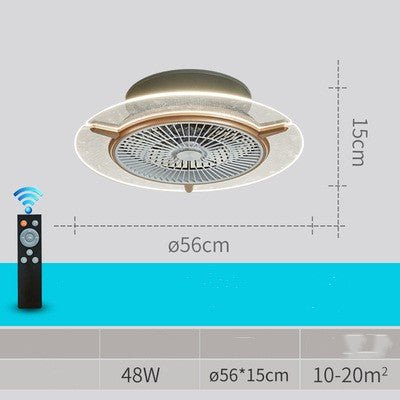 Modern Household Living Room and Bedroom Electric Fan Lamp with Remote Control.. - IVOIRART.COM