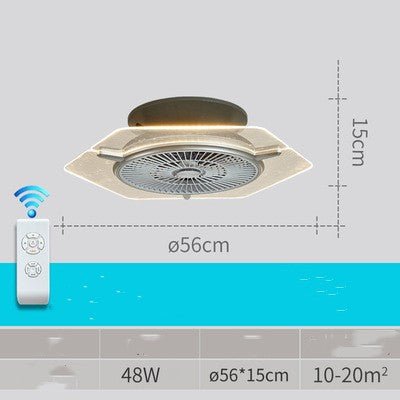 Modern Household Living Room and Bedroom Electric Fan Lamp with Remote Control.. - IVOIRART.COM