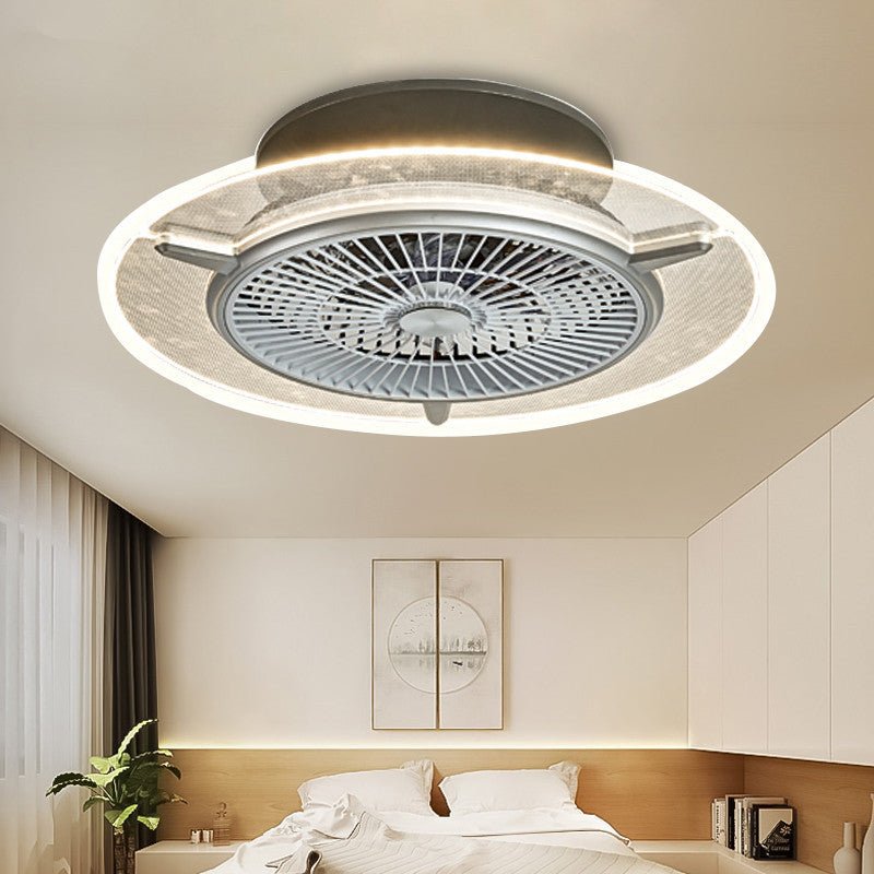 Modern Household Living Room and Bedroom Electric Fan Lamp with Remote Control.. - IVOIRART.COM