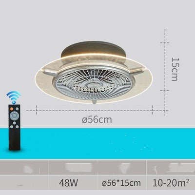 Modern Household Living Room and Bedroom Electric Fan Lamp with Remote Control.. - IVOIRART.COM