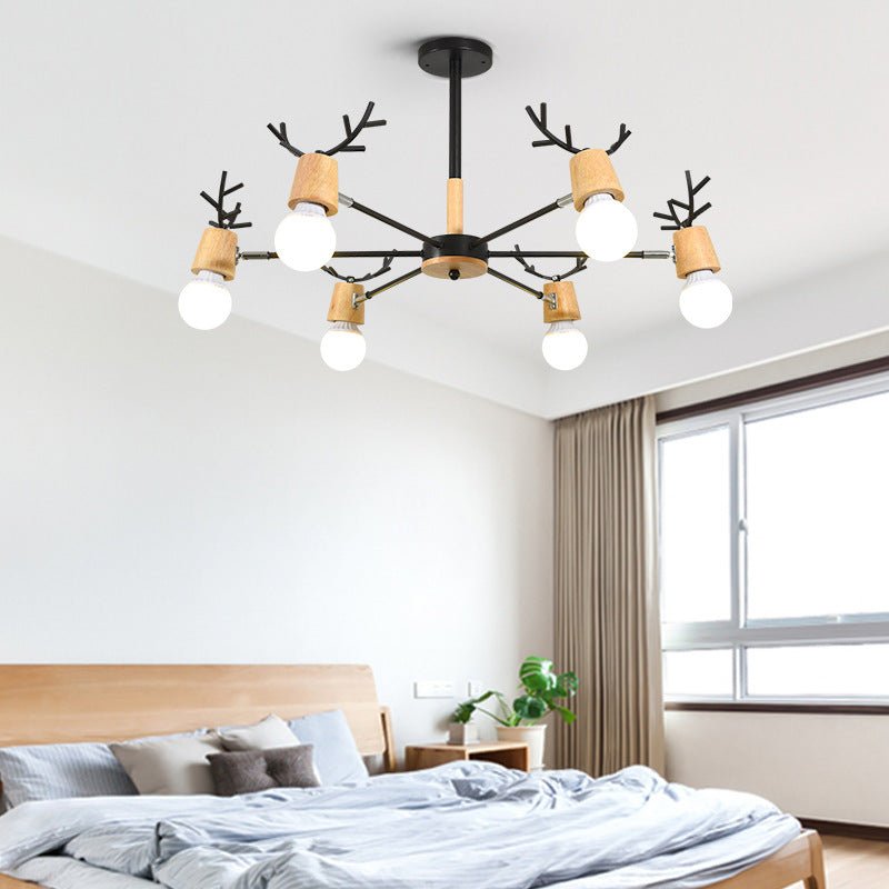 Modern Minimalist Nordic Antler Ceiling Lamp - Creative Iron Forged E27 Fixture - IVOIRART.COM