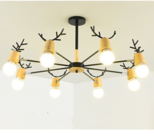 Modern Minimalist Nordic Antler Ceiling Lamp - Creative Iron Forged E27 Fixture - IVOIRART.COM