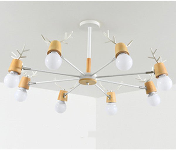 Modern Minimalist Nordic Antler Ceiling Lamp - Creative Iron Forged E27 Fixture - IVOIRART.COM