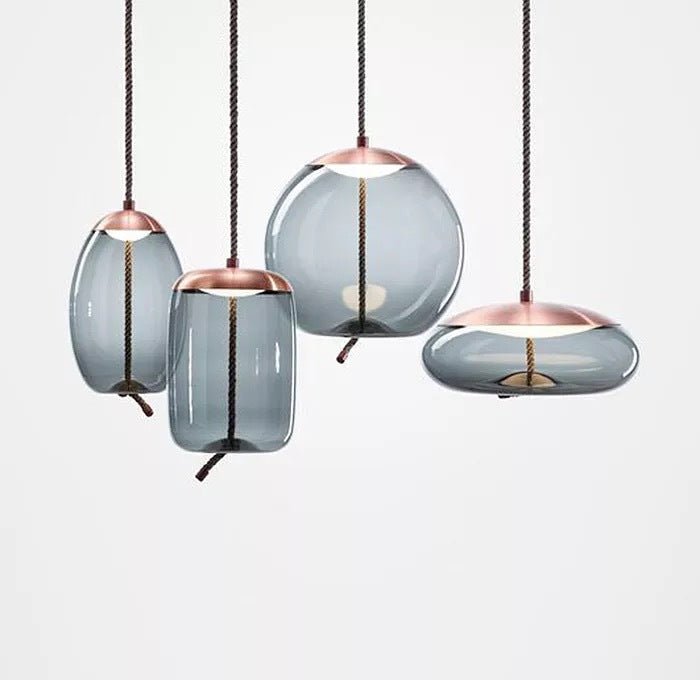 Modern Restaurant Bar Model Room Window Decoration Twine Glass Chandelier - IVOIRART.COM