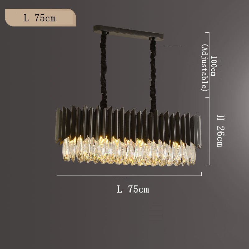 Modern Simple Black Crystal Living Room Lighting - IVOIRART.COM