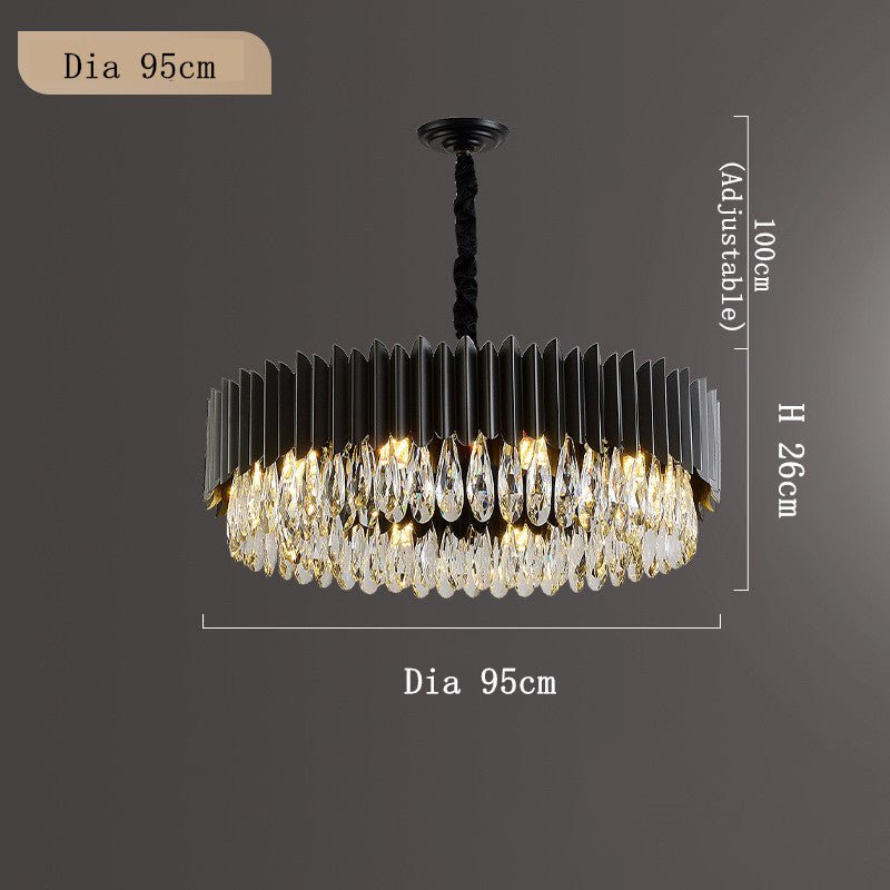 Modern Simple Black Crystal Living Room Lighting - IVOIRART.COM