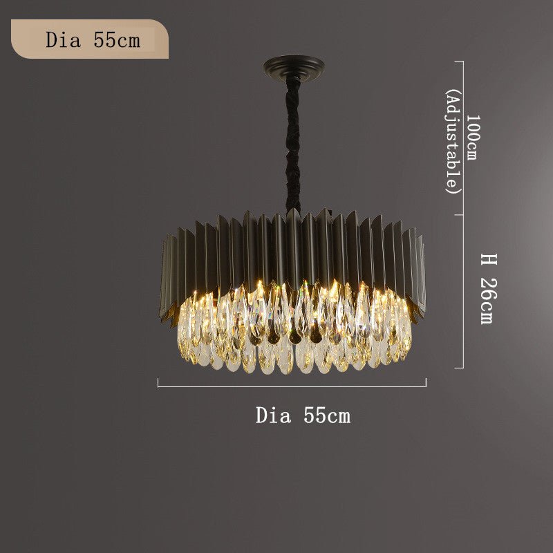 Modern Simple Black Crystal Living Room Lighting - IVOIRART.COM
