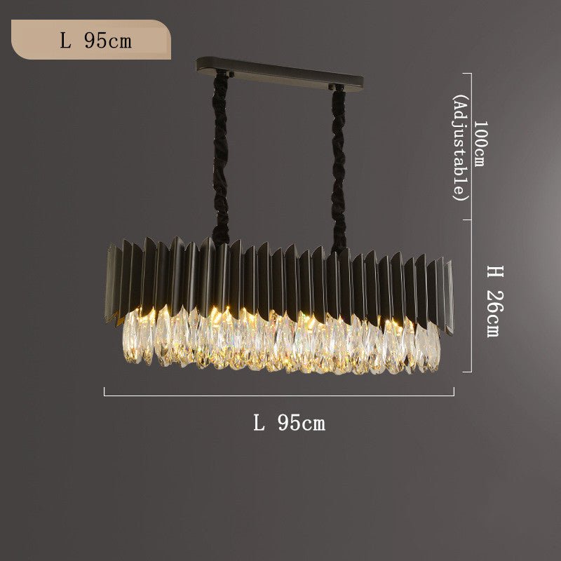 Modern Simple Black Crystal Living Room Lighting - IVOIRART.COM