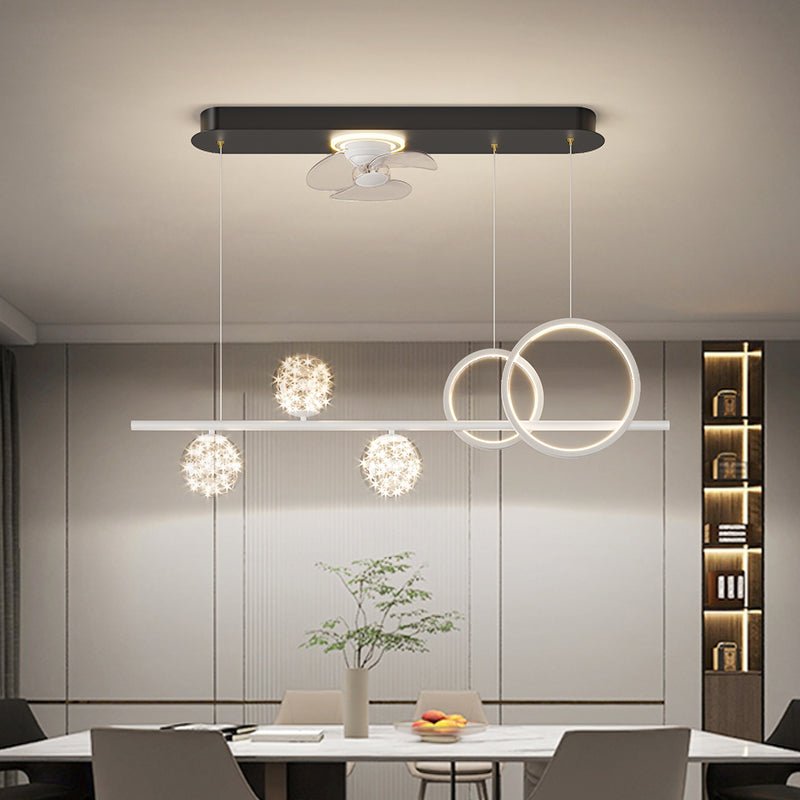 Modern Simple Intelligent Shaking Head Restaurant Bar Fan Chandelier - IVOIRART.COM
