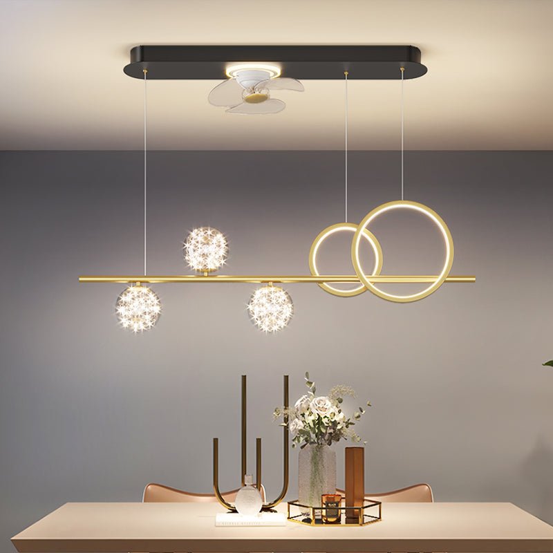 Modern Simple Intelligent Shaking Head Restaurant Bar Fan Chandelier - IVOIRART.COM