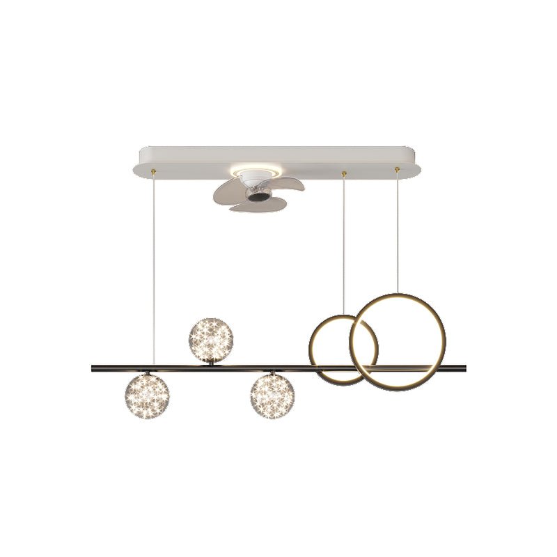 Modern Simple Intelligent Shaking Head Restaurant Bar Fan Chandelier - IVOIRART.COM