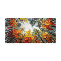 Moderne Brich Treescape - Tableau toile paysage peint main forêt orange 60x60cms - IVOIRART.COM