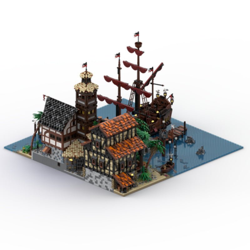 Modular Building Toys For Pirate Town Ship Port Terminal Building - IVOIRART.COM