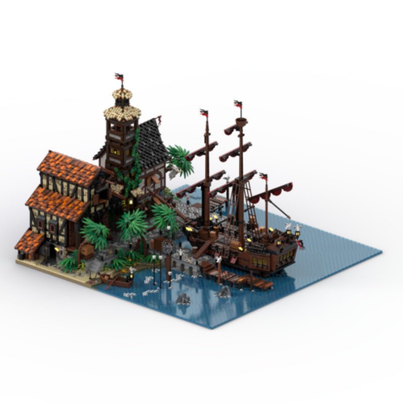 Modular Building Toys For Pirate Town Ship Port Terminal Building - IVOIRART.COM