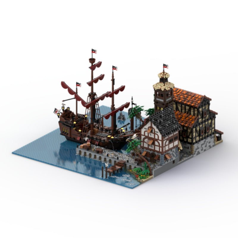 Modular Building Toys For Pirate Town Ship Port Terminal Building - IVOIRART.COM