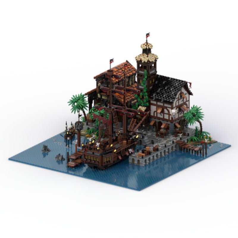 Modular Building Toys For Pirate Town Ship Port Terminal Building - IVOIRART.COM